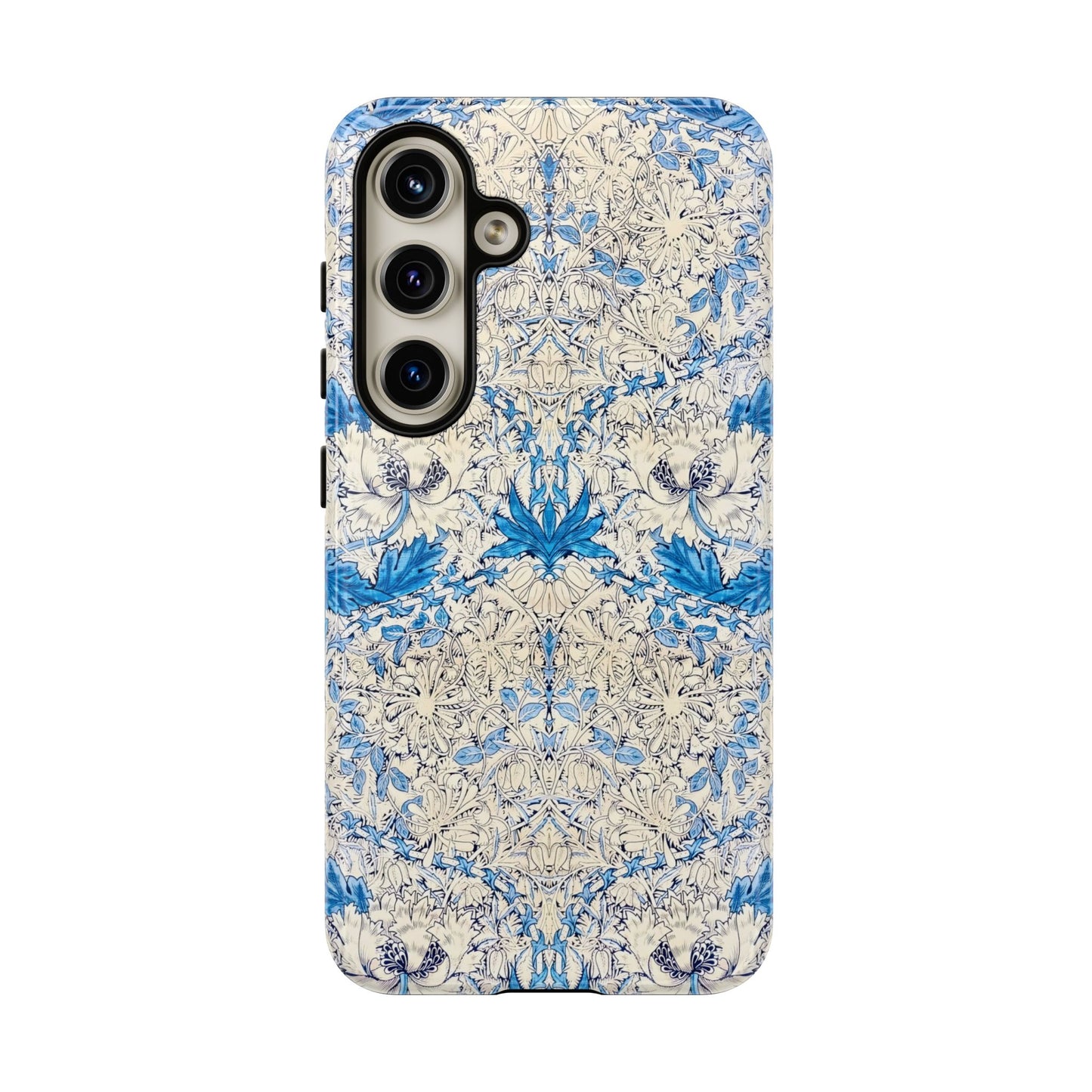 Elegant Floral Phone Case, Tough iPhone Cover, Stylish Mobile Protector, Blue Patterned Case, Unique Gift for Her