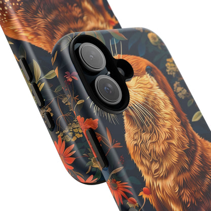 Otter Phone Case, Floral Otter Design, Tough Phone Cover, Nature Lover Gift, Cute Animal Accessories