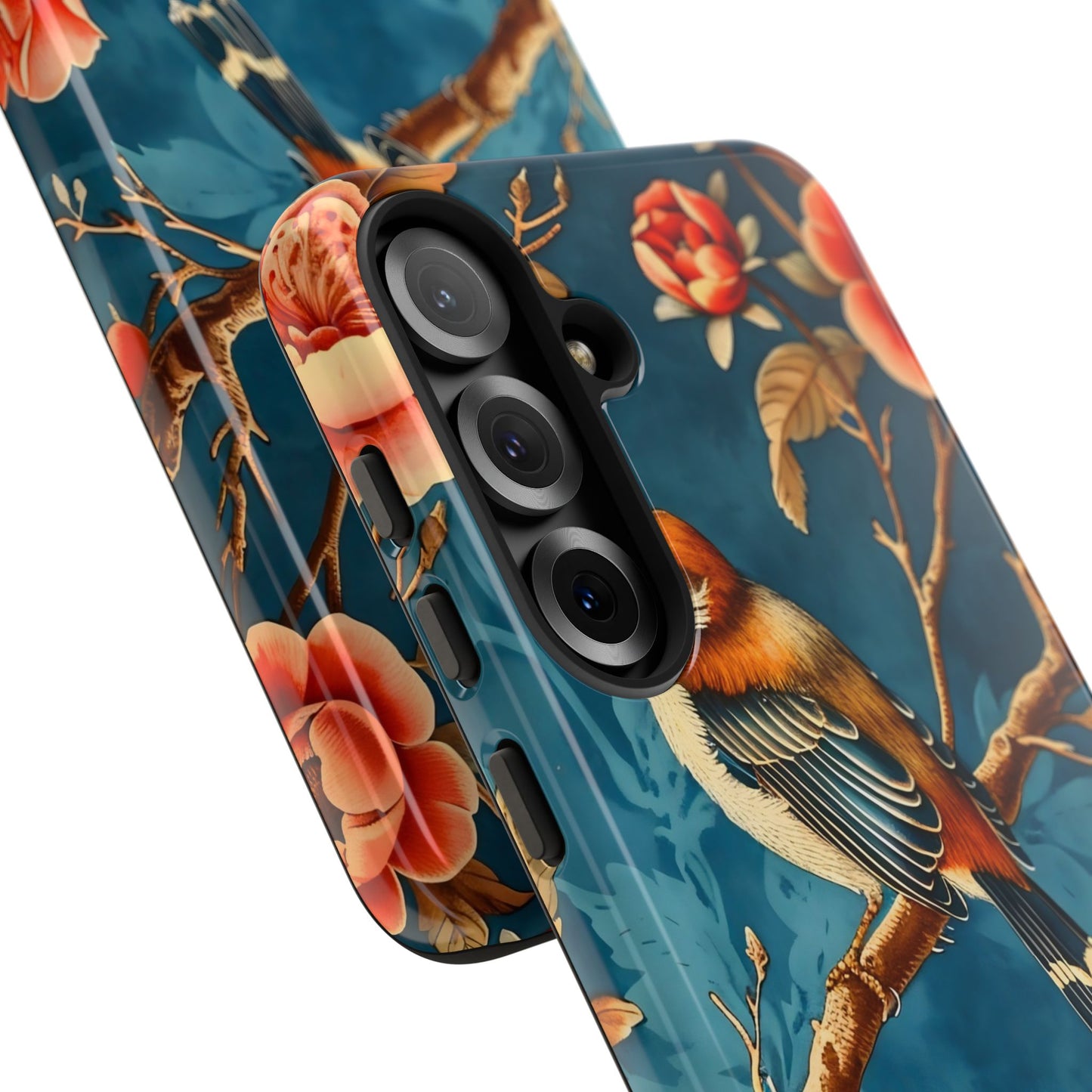 Bird & Floral Phone Case, Tough Cases for Nature Lovers, Gift for Her, Customizable Design, Vibrant Tech Accessories