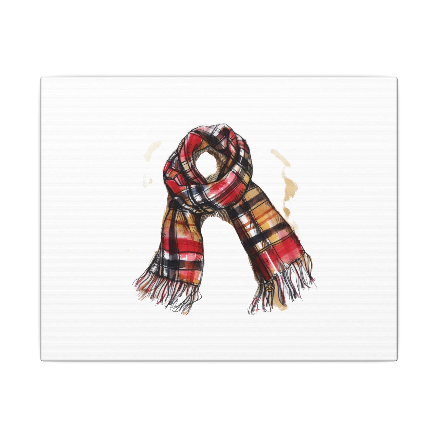 Autumn Scarf Canvas Art Print | Cozy Home Décor, Gift for Fall Lovers, Seasonal Wall Art, Unique Interior Design