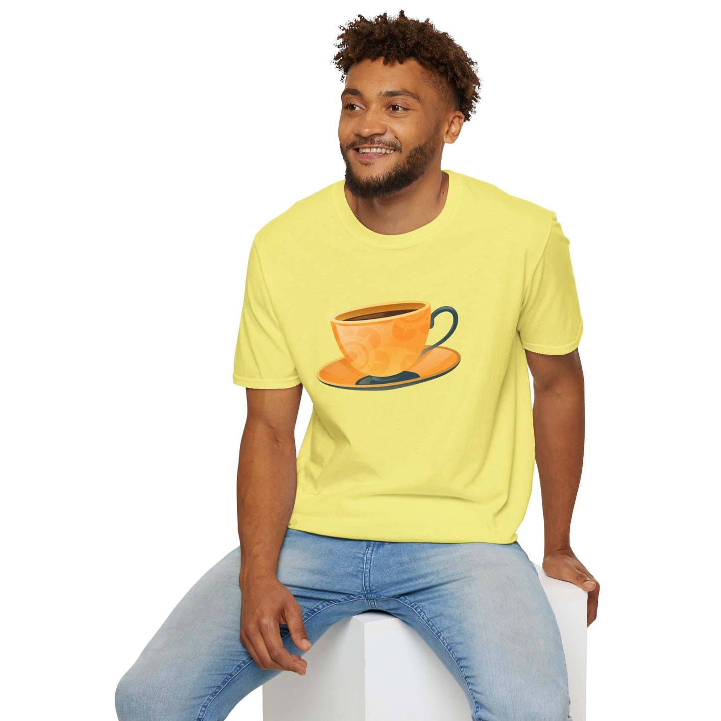 Elegant British Tea Cup - Classic Tea Time Fashionable Unisex Softstyle T-Shirt