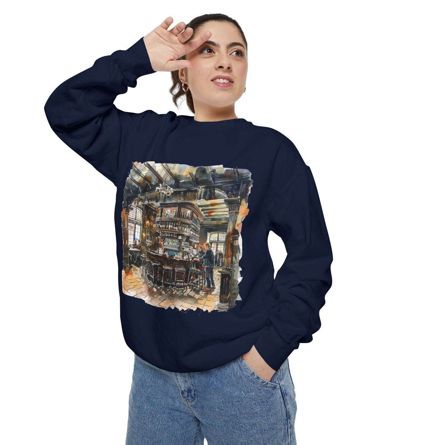Unisex Garment-Dyed Sweatshirt - The Cozy British Pub