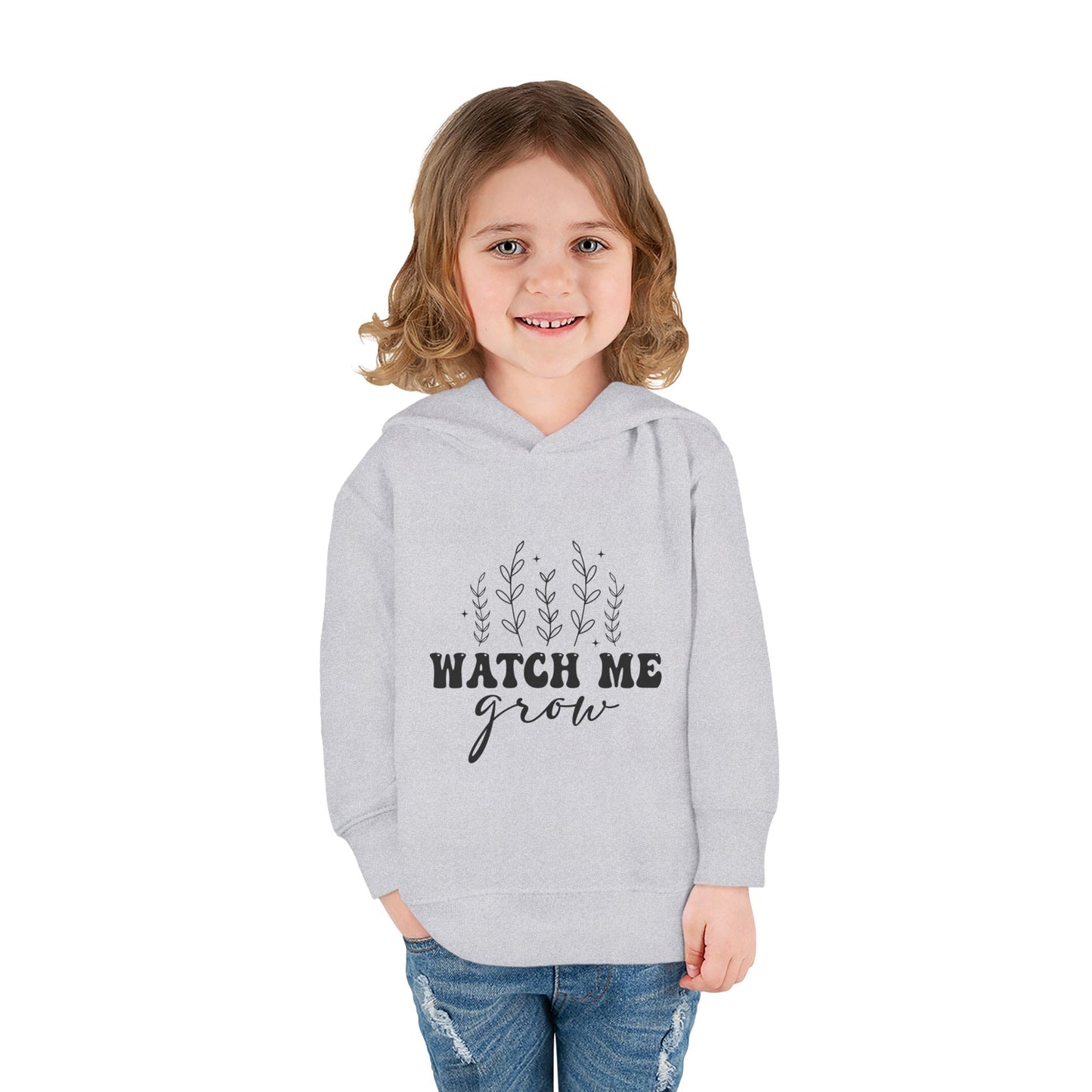 Toddler Pullover Fleece Hoodie - "Watch Me Grow" - Cozy Kids Sweatshirt