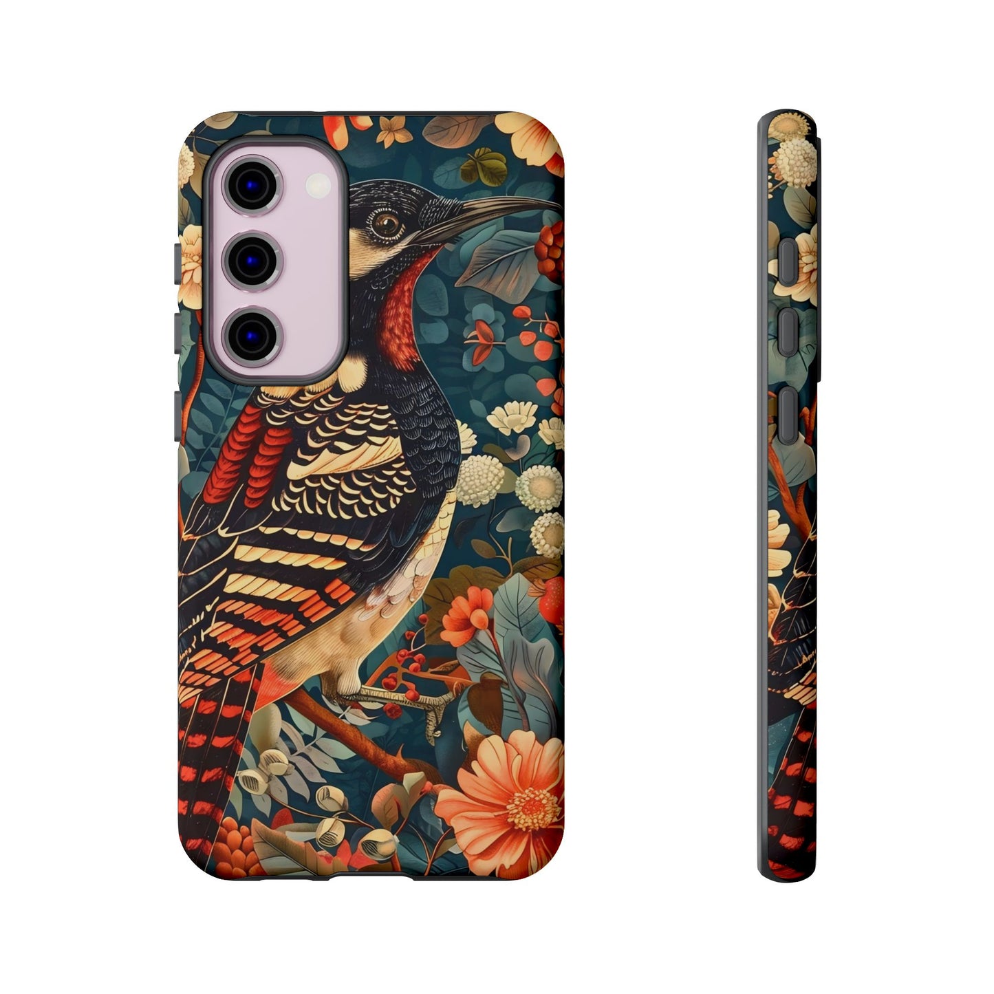 Nature-Inspired Phone Case with Floral Art, Tough Phone Cover, Protective Case, Gift for Nature Lovers, Unique Phone Accessory
