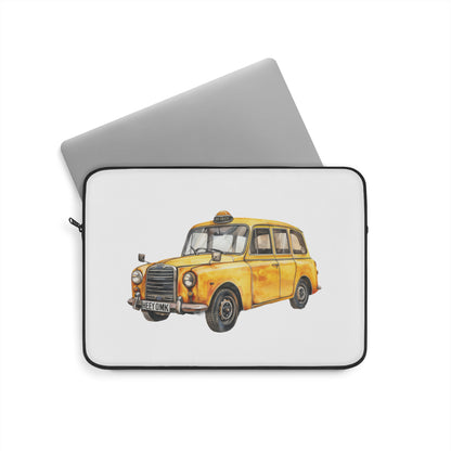 Taxi Cab Laptop Sleeve, Cute Sleeve for Students, Gifts for Travelers, Work and School Essentials, Yellow Taxi Design