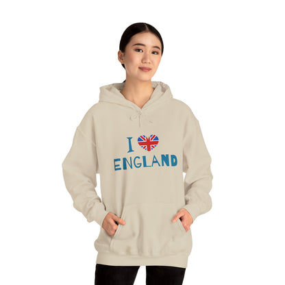 Unisex Heavy Blend™ Hooded Sweatshirt - I Love England - Union Jack Heart Design