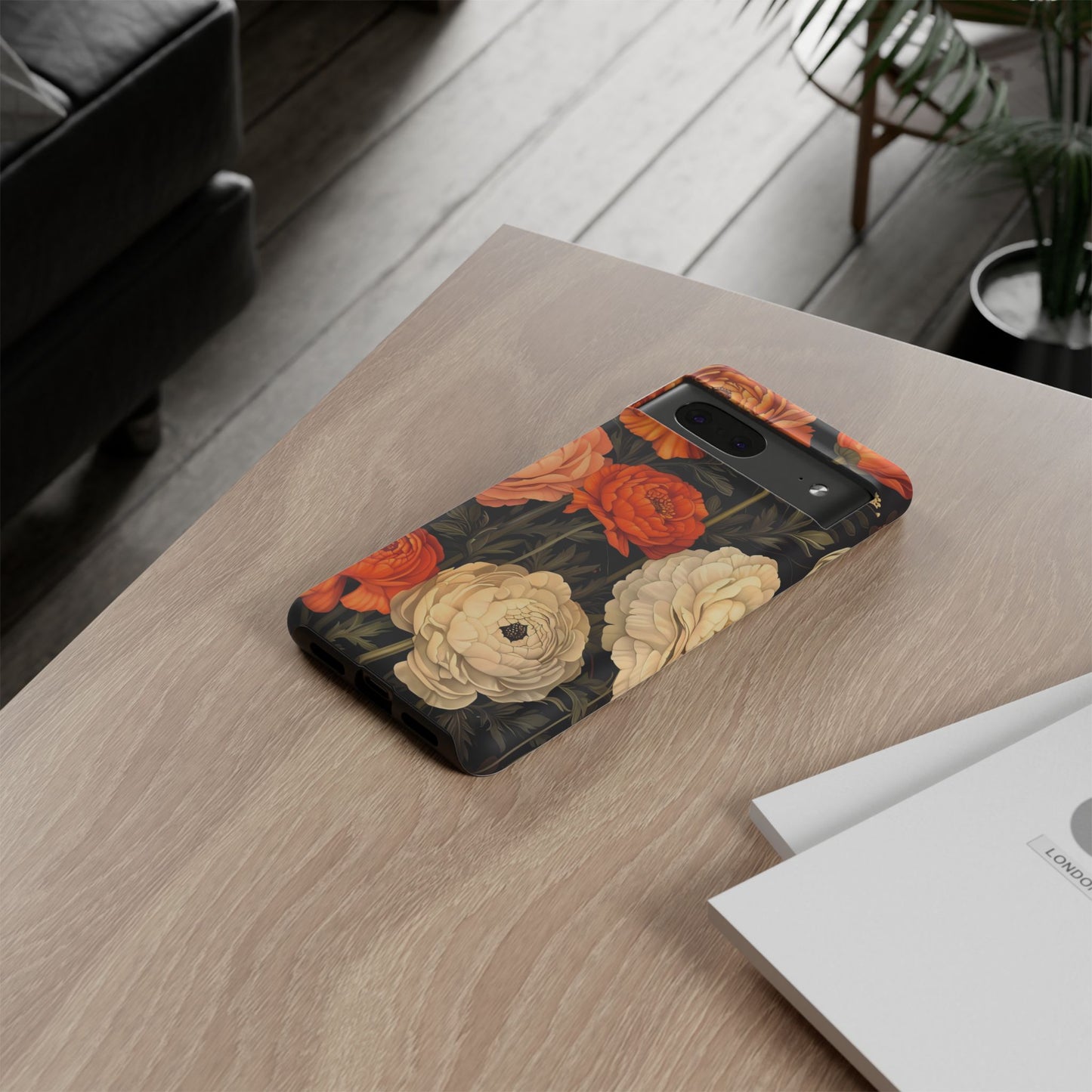Floral Phone Case with Tough Protection, Blooming Ranunculus Design, Durable Cover, Gift for Flower Lovers, Eco-Friendly Phone Accessory