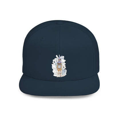 London's Famous Beautiful Clock Vintge Tower - Flat Bill Snapback