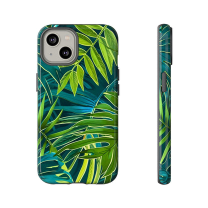 Tropical Phone Case - Durable Green Leaf Design, Eco-Friendly Gift, Trendy Accessory, Nature Lover's Case, Summer Vibes