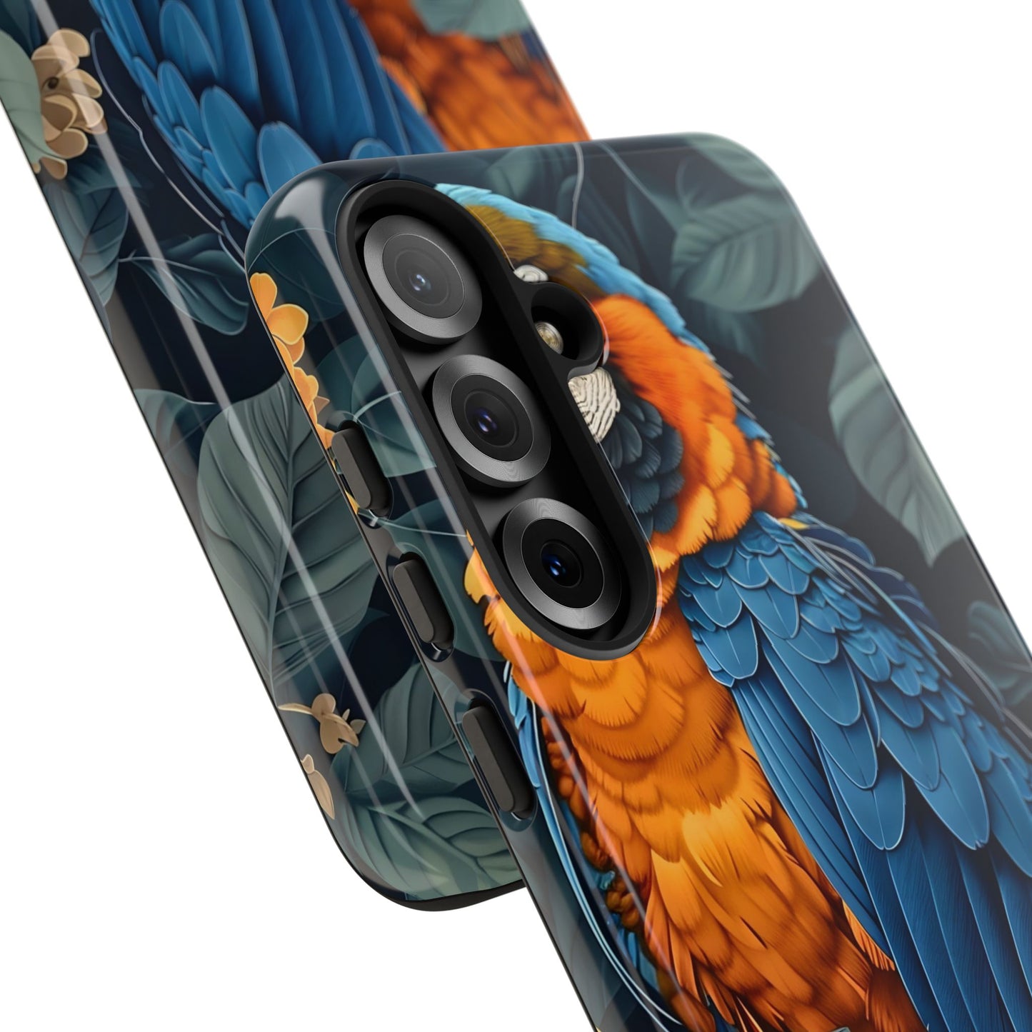 Tropical Parrot Phone Case - Tough Cases, Colorful Phone Cover, Nature Lover Gift, Floral Design, Bird Lover Accessory
