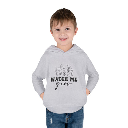 Toddler Pullover Fleece Hoodie - "Watch Me Grow" - Cozy Kids Sweatshirt