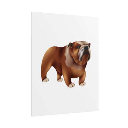Bulldog Rolled Poster Art | Dog Lover’s Wall Decor | Unique Gift for Pet Owners | Living Room or Office Decor