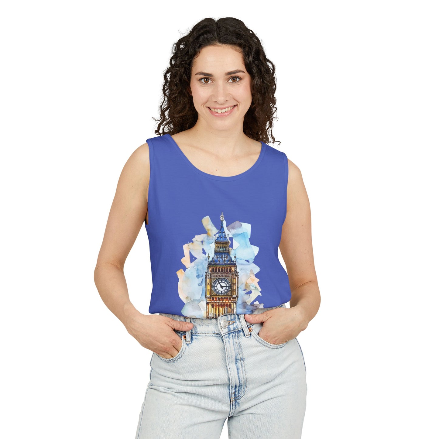 Unisex Garment-Dyed Tank Top - Historic Hands - The UK’s Clock Tower