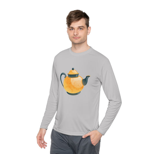 Unisex Lightweight Long Sleeve Tee - Classic British Tea Kettle - Timeless Elegance in Tea Time