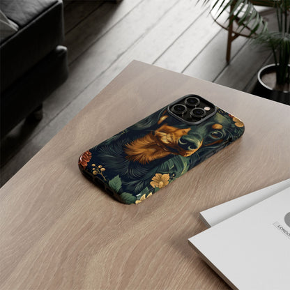 Dachshund Phone Case, Floral Pet Phone Cover, Dog Lover Gift, Tough Phone Case, Custom Dachshund Design, Unique Dog Owner Accessory