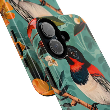 Tough Cases - Floral Bird Phone Case, Colorful Phone Cover, Nature Lover's Gift, Stylish Phone Accessory, Unique Gift Idea