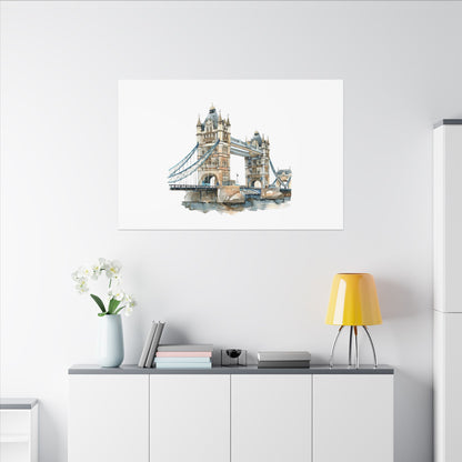 London Bridge Matte Canvas Wall Art, Elegant Home Decor, Unique Gift for Art Lovers, Travel Enthusiast Wall Decor, Modern Aesthetic