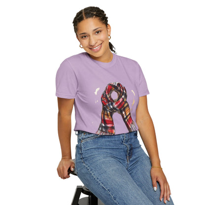 Unisex Garment-Dyed T-shirt - Classic British Plaid Scarf Design