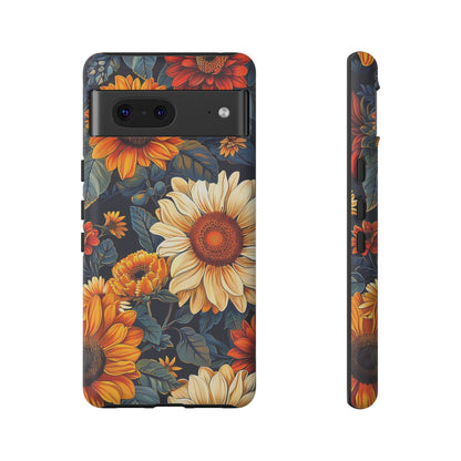 Floral Tough Phone Case | Sunflower Design, iPhone Cover, Protective Case, Gifts for Her, Floral Phone Accessory
