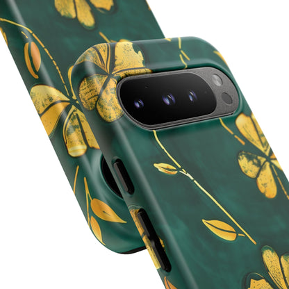 Floral Phone Case with Gold Accents, Tough Phone Cover, Stylish Phone Protector, Unique Gift for Her, Nature Lover Accessory