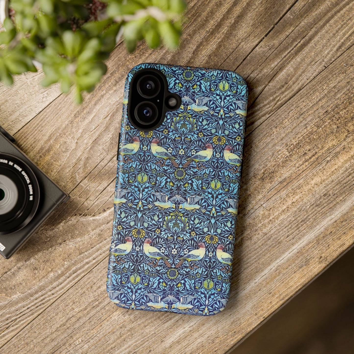 Bird and Floral Pattern Phone Case, Tough Cases, Gift for Nature Lovers, Eco-friendly, Custom Phone Accessories, All-Occasion