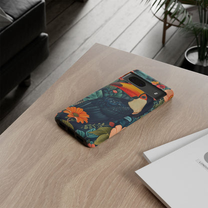 Tropical Toucan Phone Case - Cute Animal Design, Nature Lover Gift, Floral Pattern, Bird Lover Accessory, Summer Vibes