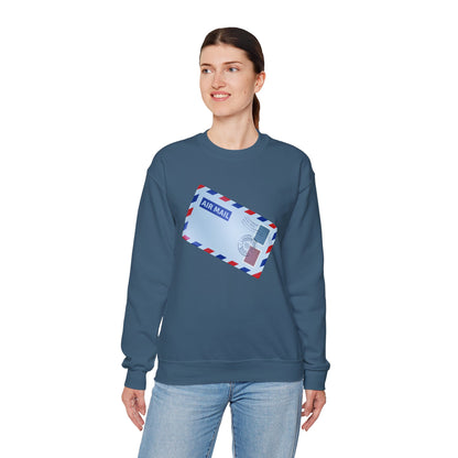 Unisex Heavy Blend™ Crewneck Sweatshirt - Vintage British Air Mail - Classic Postal Design