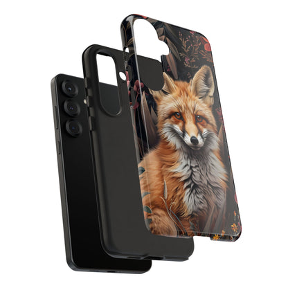 Fox Floral Phone Case, Tough Cases for Animal Lovers, Nature Themed Gift, Cute Phone Cover, Wild Fox Protector