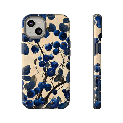Blue Berry Tough Phone Case, Floral Phone Cover, Stylish Protective Case, Unique Gift for Her, Phone Accessories