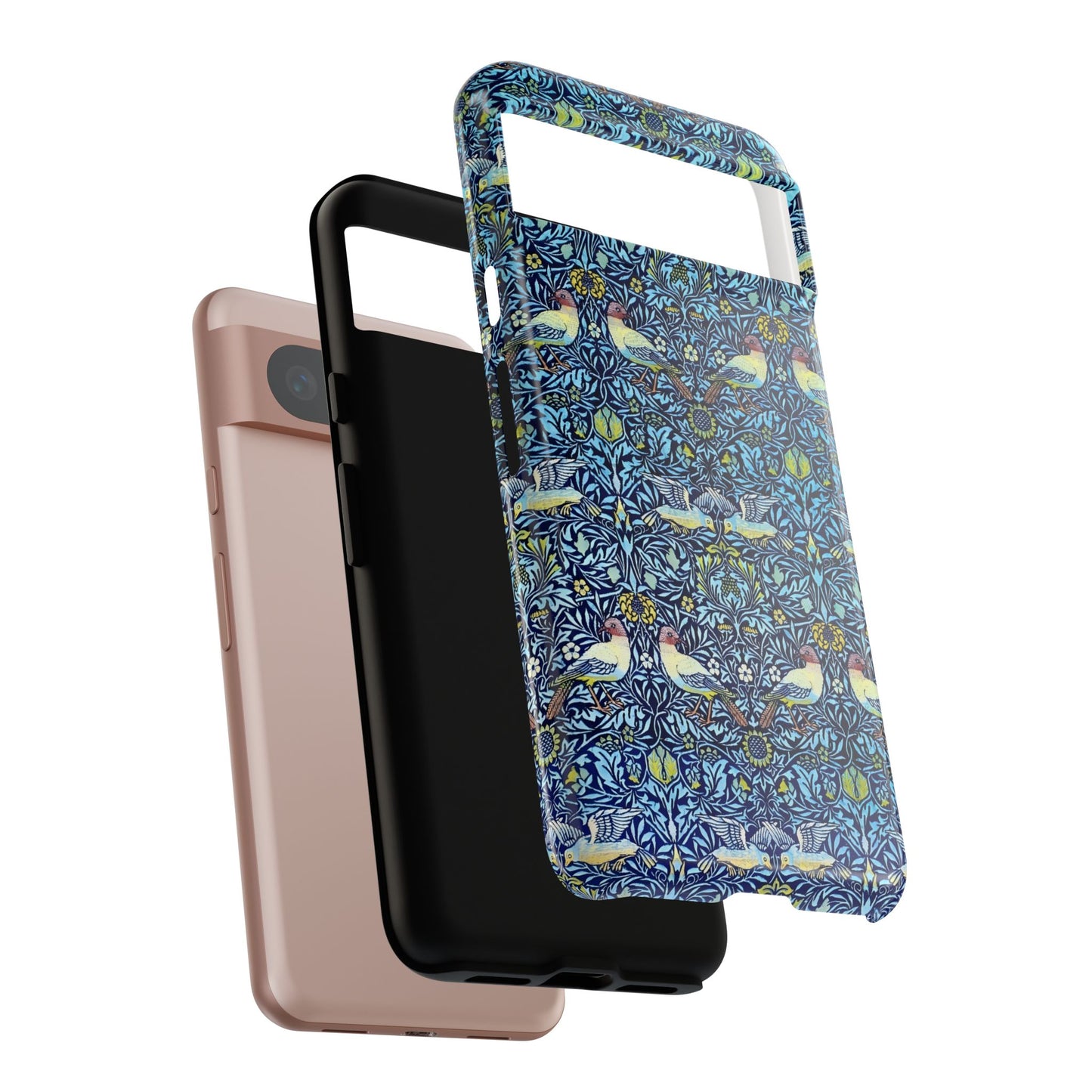 Bird and Floral Pattern Phone Case, Tough Cases, Gift for Nature Lovers, Eco-friendly, Custom Phone Accessories, All-Occasion