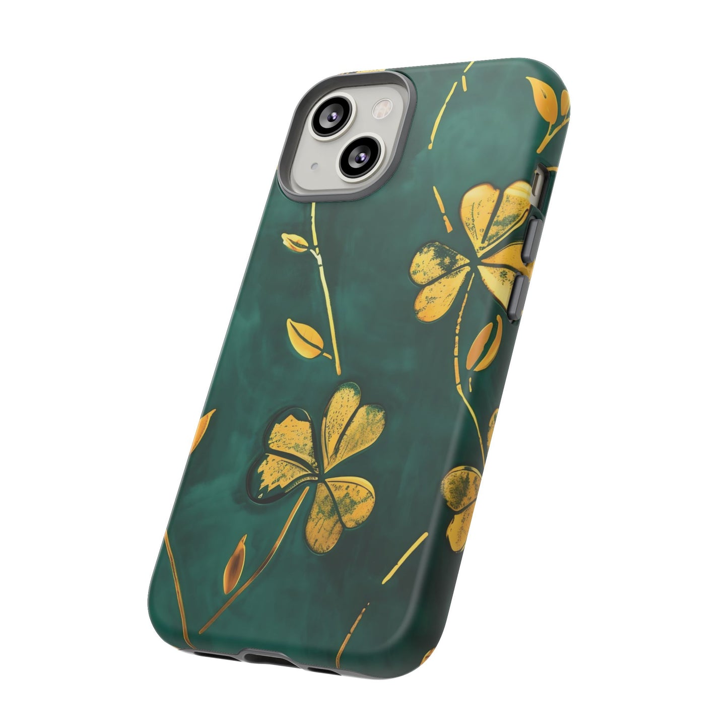 Floral Phone Case with Gold Accents, Tough Phone Cover, Stylish Phone Protector, Unique Gift for Her, Nature Lover Accessory