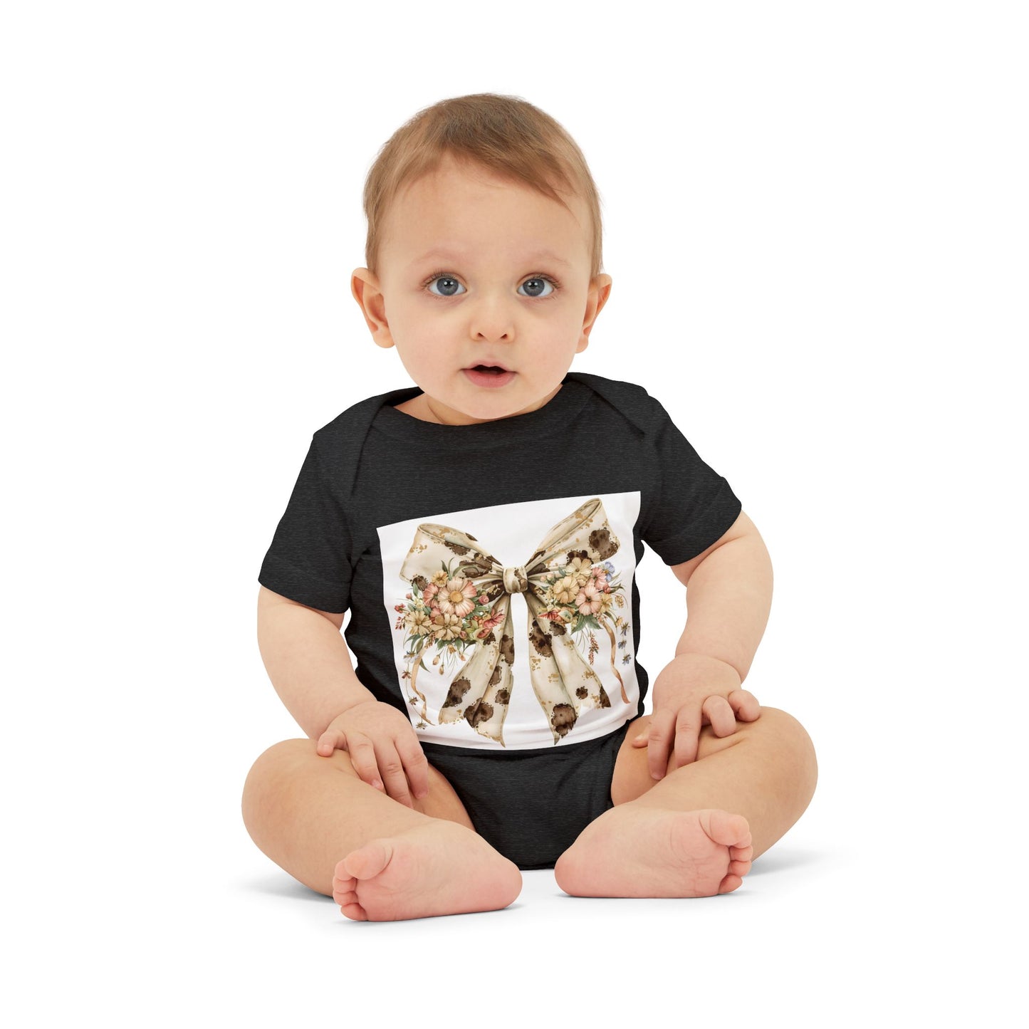 Floral Bow Infant One Piece - Cute Baby Bodysuit for Newborns