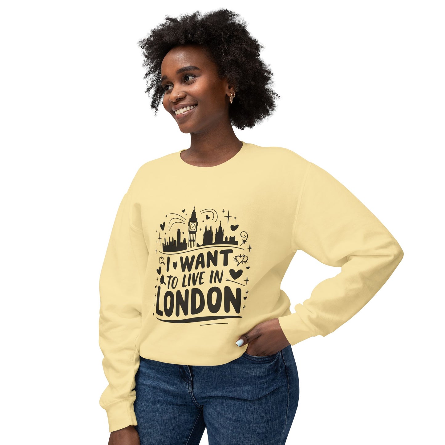 Unisex Lightweight Crewneck Sweatshirt - I want to live in London