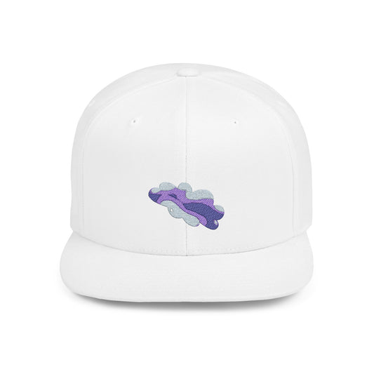 Sparkling Purple Flat Bill Snapback Hat, Trendy Streetwear Cap, Gift for Fashion Lovers, Festival Hat, Summer Accessory, Unisex Style