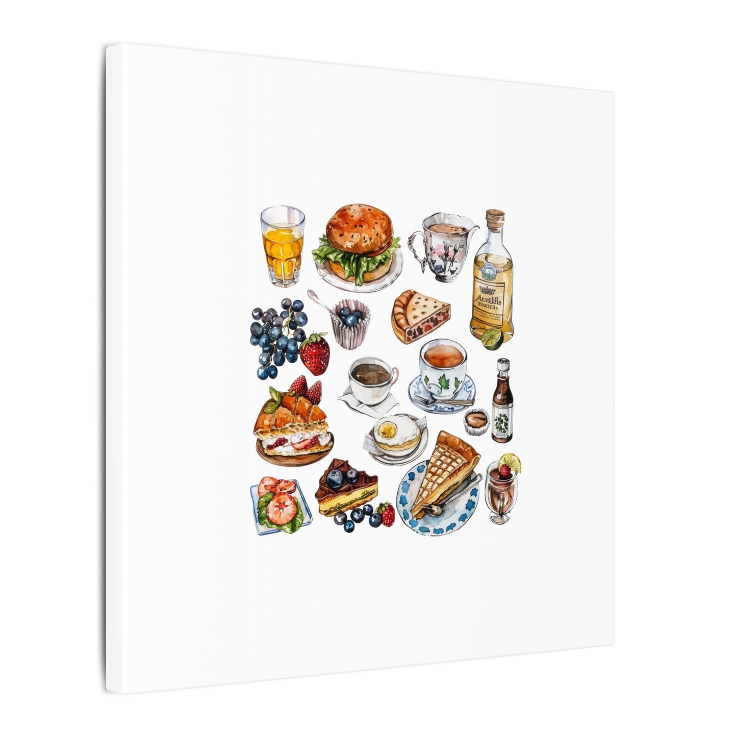 Breakfast Feast Canvas Print, Food Art, Kitchen Decor, Gifting for Food Lovers, Brunch Vibes, Wall Art