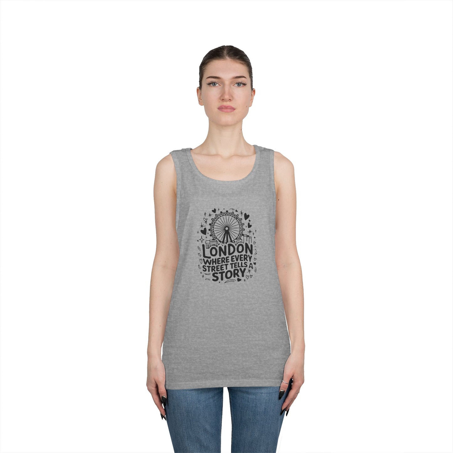 Unisex Heavy Cotton Tank Top - London where every street tells story