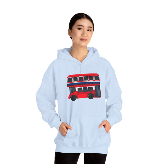 Unisex Heavy Blend™ Hooded Sweatshirt - All Aboard! - The London Double-Decker Bus