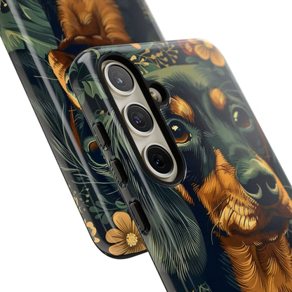 Dachshund Phone Case, Floral Pet Phone Cover, Dog Lover Gift, Tough Phone Case, Custom Dachshund Design, Unique Dog Owner Accessory