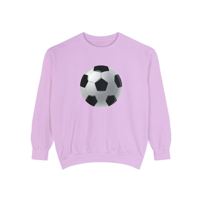 Unisex Garment-Dyed Sweatshirt Cozy - Energetic Football Sports Passion