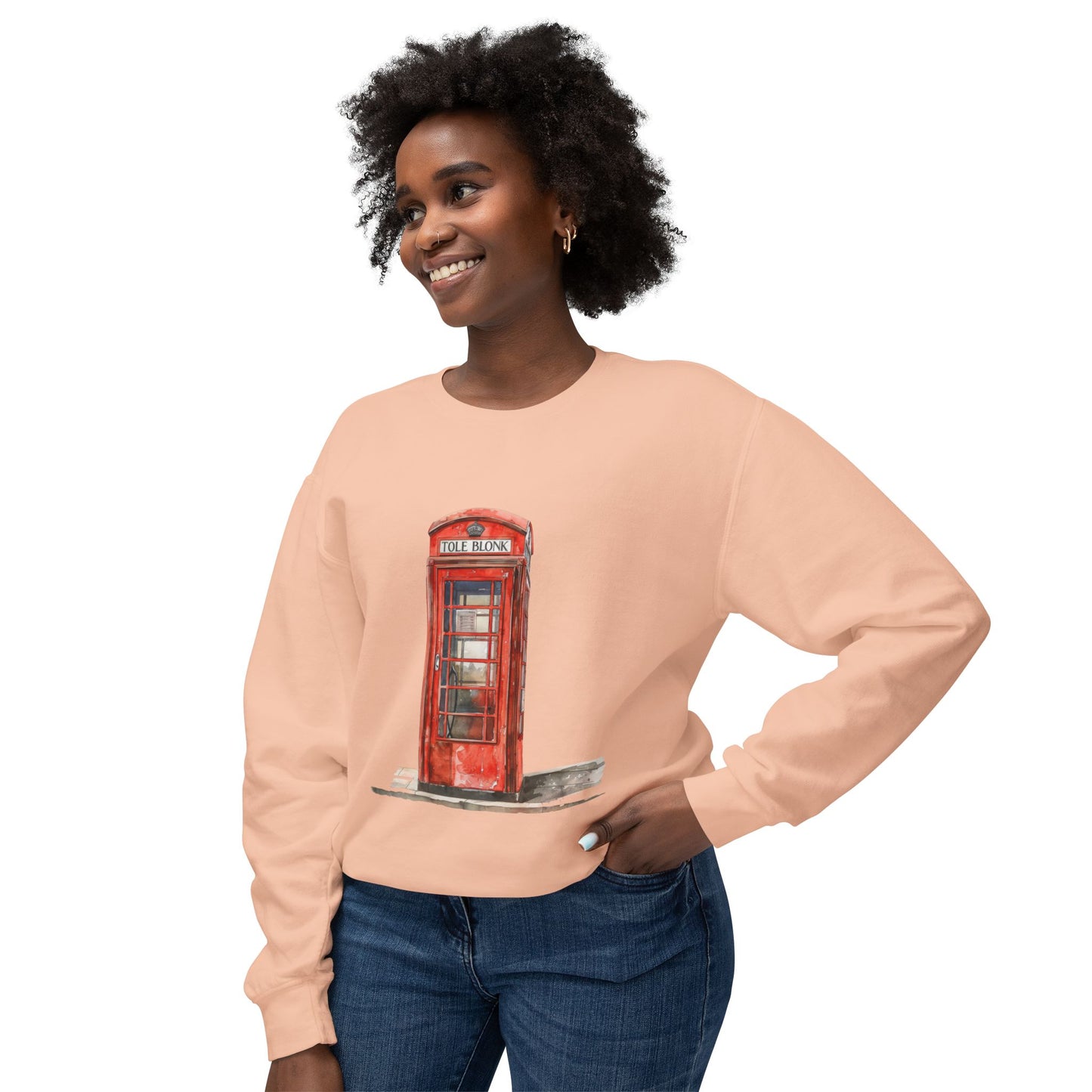 Unisex Lightweight Crewneck Sweatshirt - Iconic British Public Telephone