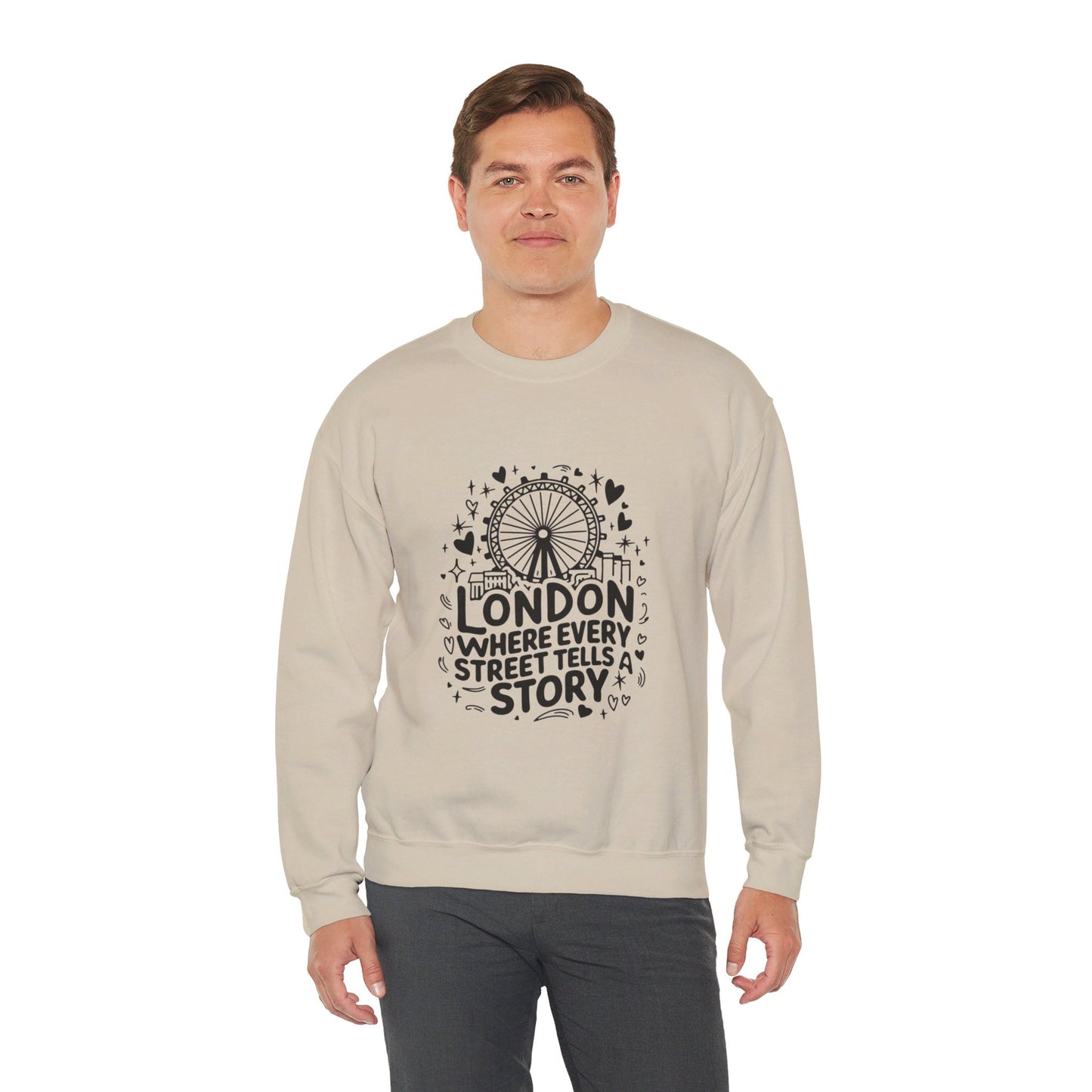 Unisex Heavy Blend™ Crewneck Sweatshirt - London Story Telling Streets