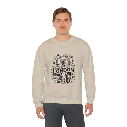 Unisex Heavy Blend™ Crewneck Sweatshirt - London Story Telling Streets