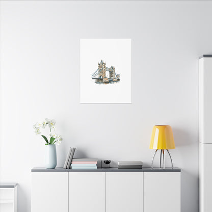 London Bridge Matte Canvas Wall Art, Elegant Home Decor, Unique Gift for Art Lovers, Travel Enthusiast Wall Decor, Modern Aesthetic