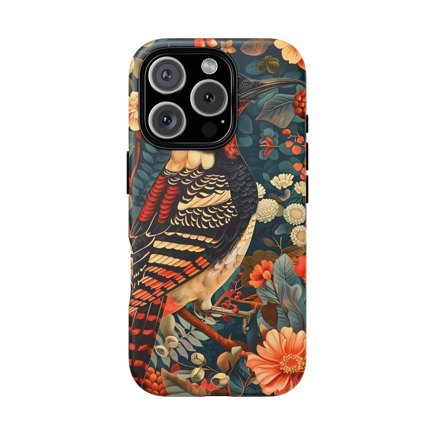 Nature-Inspired Phone Case with Floral Art, Tough Phone Cover, Protective Case, Gift for Nature Lovers, Unique Phone Accessory