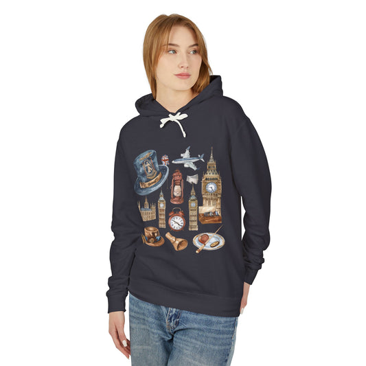 Unisex Lightweight Hooded Sweatshirt - From London to the Countryside - England’s Icons