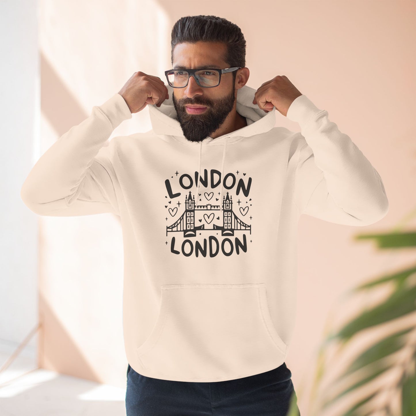 Peaceful London Three-Panel Fleece Hoodie
