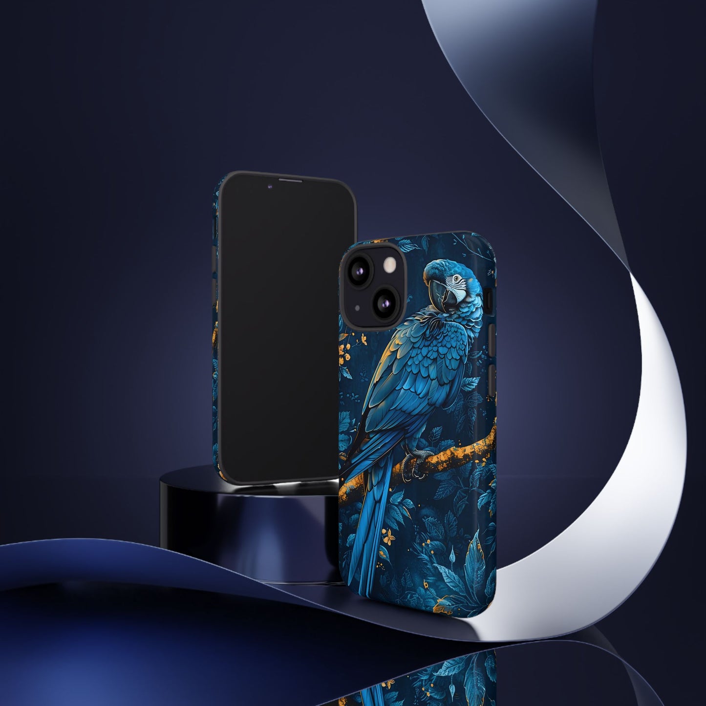 Tough Cases - Vibrant Blue Parrot Phone Case, Tropical Bird Phone Cover, Nature Lover Gift, Eco-Friendly Accessories, Unique Wildlife Decor