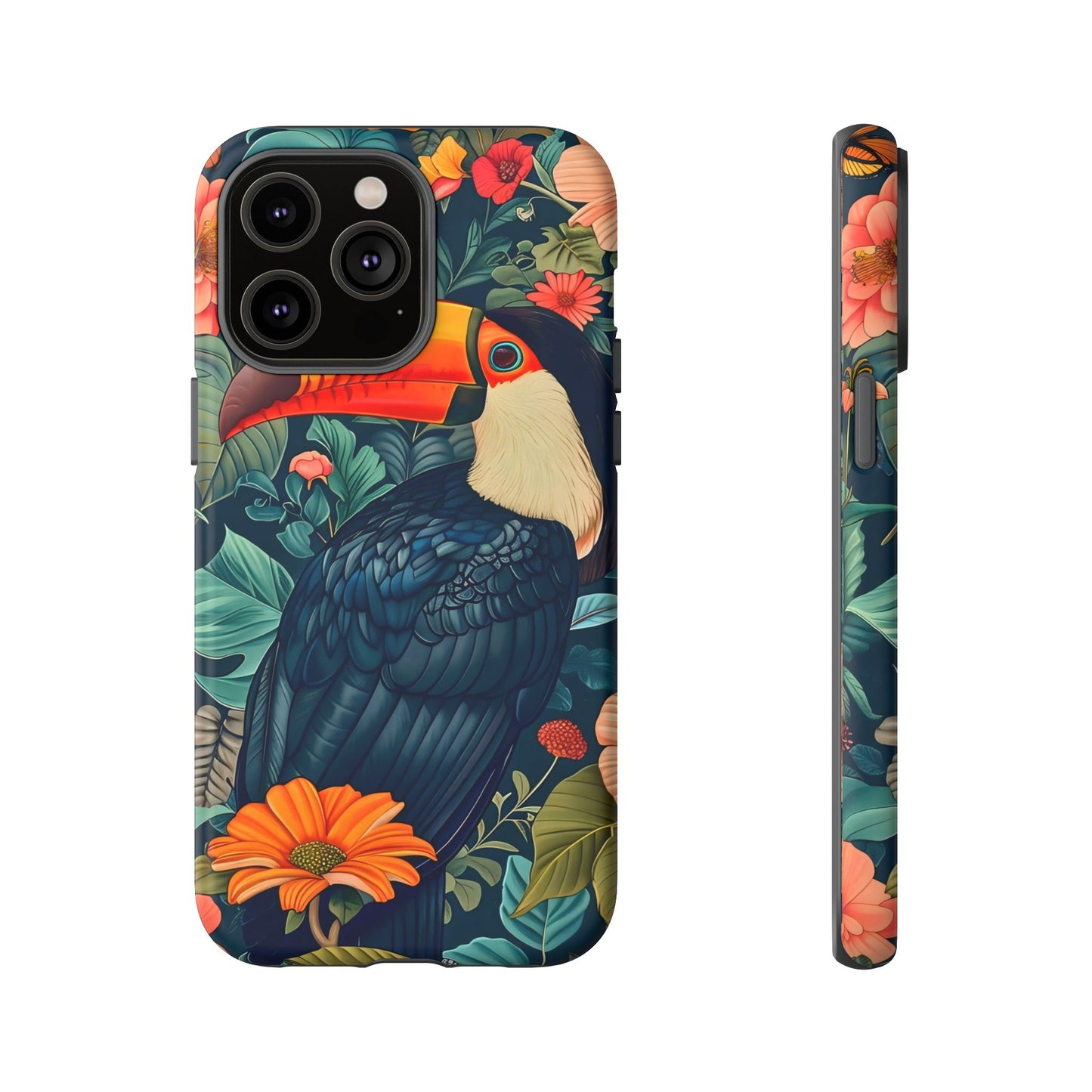 Tropical Toucan Phone Case - Cute Animal Design, Nature Lover Gift, Floral Pattern, Bird Lover Accessory, Summer Vibes