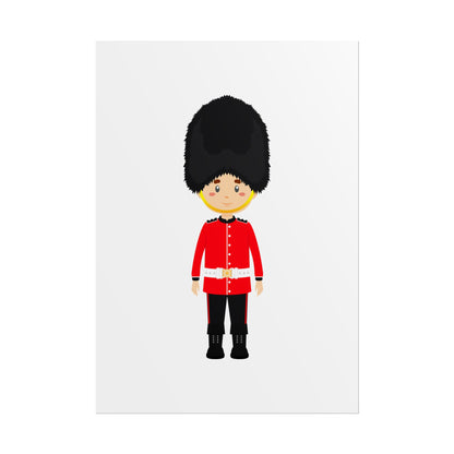 Adorable British Soldier Rolled Posters, Kids Room Decor, Unique Gift, Nursery Art, Educational Wall Art