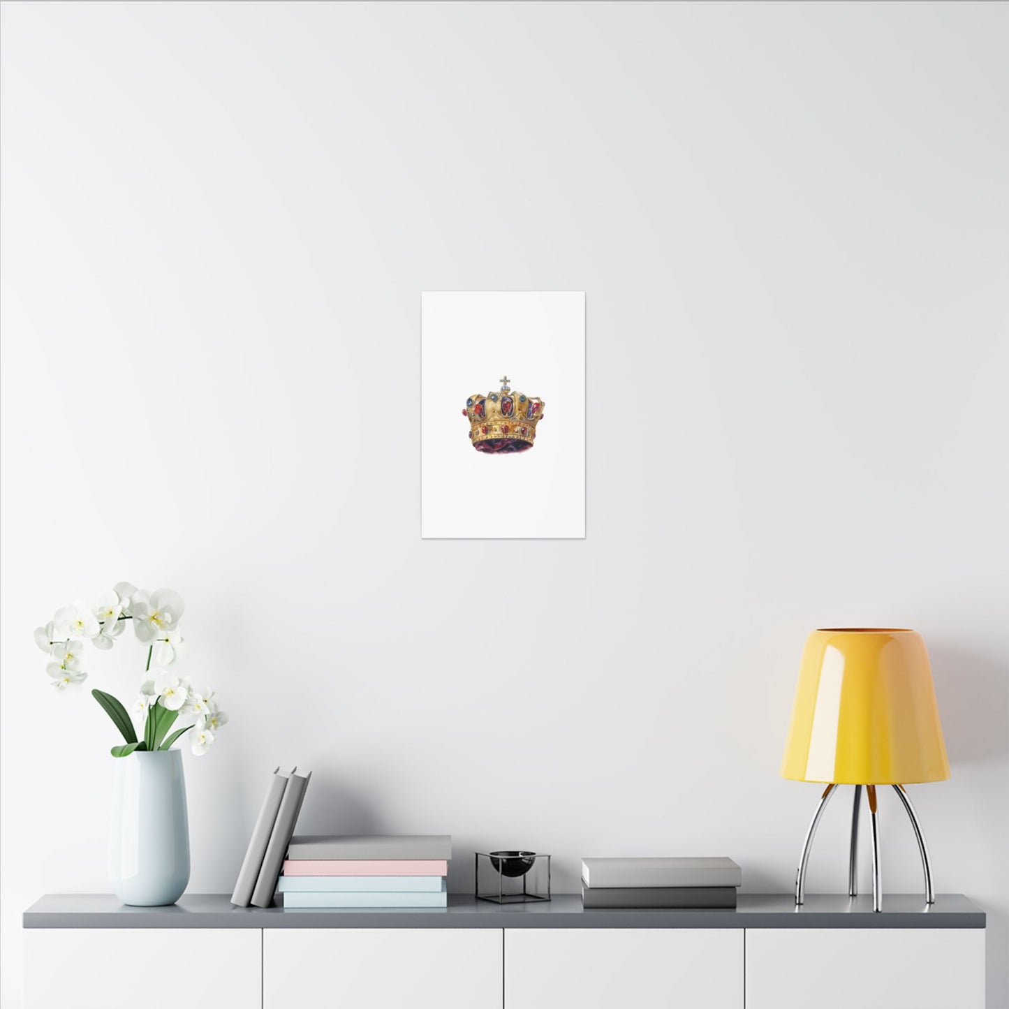 Crown Art Print, Royal Wall Decor, Matched for Home or Office, Gift for Art Lovers, Unique Royalty Artwork